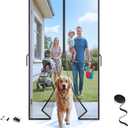 Magnetic Screen Door 38'' x 83'', Heavy Duty Fiberglass Screen Mesh for Summer Use,Hands-Free, Pet & Kid Friendly for Patio Sliding & Front Doors (Gray Summer Screen, Fit Door Size 36''x82'')