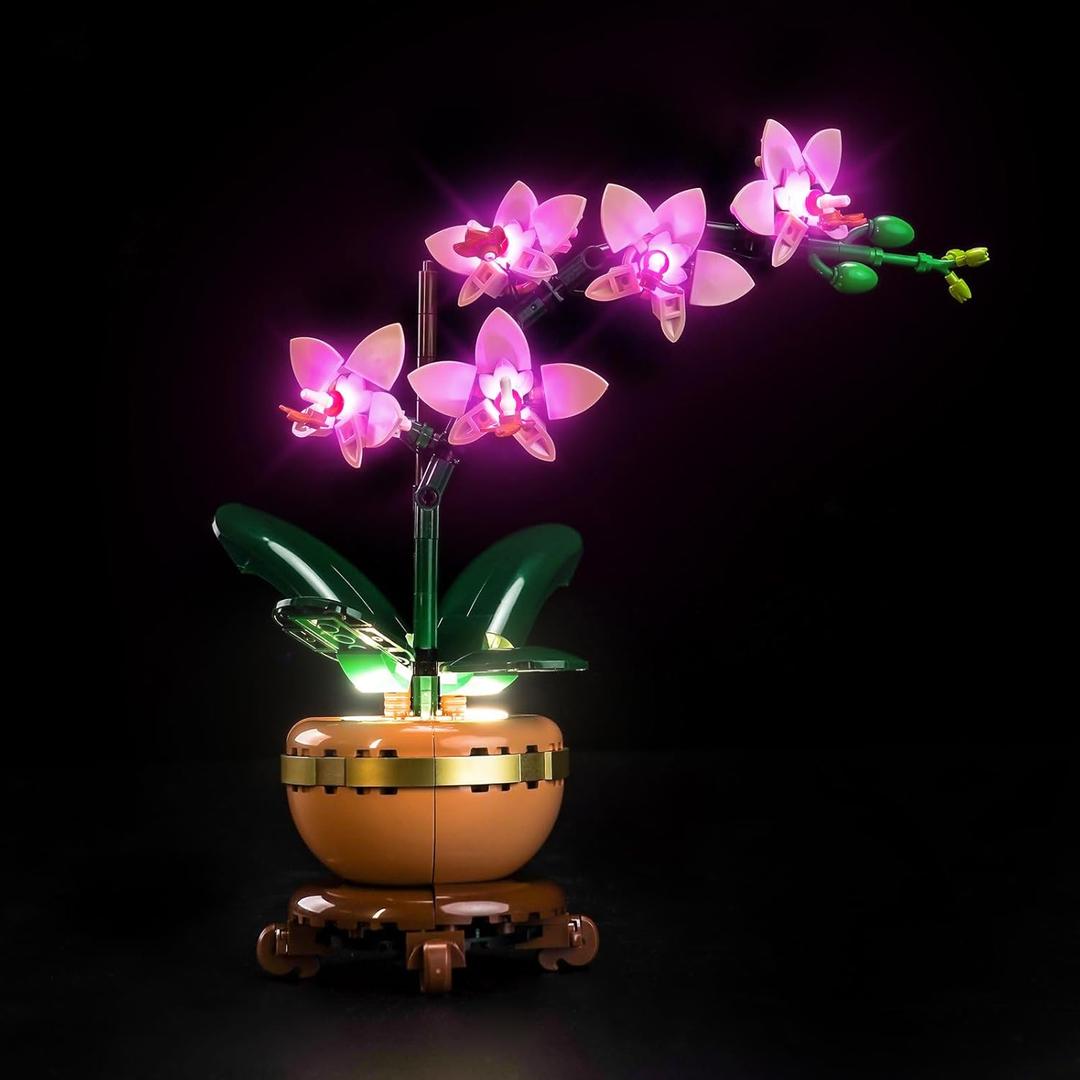 LocoLee Light kit Compatible with Lego Mini Orchid 10343 Botanical Collection (Not Include Lego Set), LED Lighting Accessories Compatible with Lego Elegant Orchid Flower