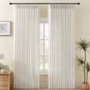 90 Inch Curtains Pinch Pleated 2 Panels for Living Room, Semi Sheer Memory Trained Light Filtering Linen Blend Pinch Pleat Curtain with Rings Back Tab Drapes for Bedroom Dining Room, 40x90, Natural