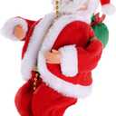 Climbing Santa Claus on Rope Santa Claus Cimbing Wall Decoration Christmastree Hanging Christmas Creative Decoration with Beaded Rope Climbs Musical Moving for Indoor Party Home Ornaments