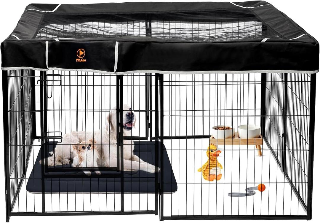 PJYuCien Square Top Cover - Fits 8 Panels 32 Inch Width Metal Dog Fence Dog Playpen (Note: Only PlayPen Top Cover, NO PLAYPEN)