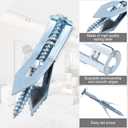 PAGOW 120 Pcs Self-Drilling Anchors, 4 Sizes Anchors and Screws for Heavy Duty, Metal Screw Anchors Kit, No Drill and Hole in Wall (1.18"+1.37"+1.57"+1.77")