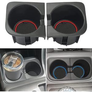 Console Cup Holder Inserts Replacement for Toyota Tacoma 2005 to 2017 TPE Drink Bottle Hold Replace 66991-04012,66992-04012