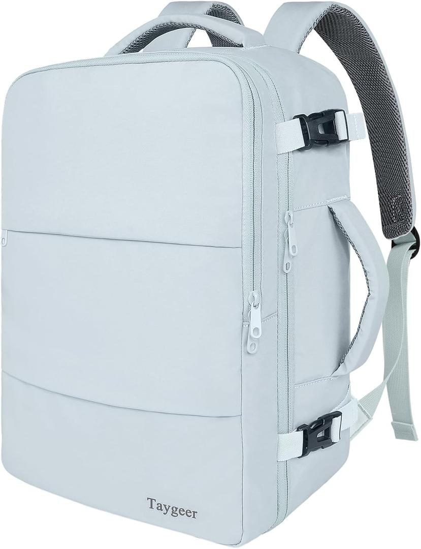 Taygeer Carry On Backpack, 35l Travel Backpack for Women Airline Approved, Cute Underseat Personal Item Travel Bag With Shoe Compartment, Casual Daypack Gifts for Friend Hiking Outdoor Weekend,Blue (Large)