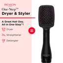 REVLON One-Step Straightening Brush Hair Dryer and Styler
Dries, Straightens and Detangles Hair, Ionic Technology Reduces Frizz for Sleek, Shiny Results, 3 Heat Settings