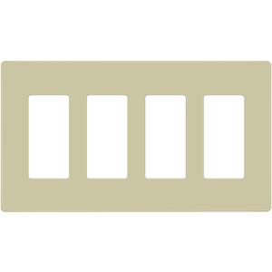 ENERLITES Screwless Decorator Wall Plate Child Safe Outlet Cover, Size 4-Gang 4.68" H x 8.30" L, Unbreakable Polycarbonate Thermoplastic, SI8834-I, Glossy, Ivory