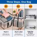 ClearSpace Oversized Moving Bags or Storage Bag – Large Moving Boxes with Backpack Straps, Zippers & Handles – Heavy-Duty Packing Bags for Moving, College Dorm, Christmas Decorations, 8 Pack