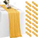 16 Pack Gold Cheesecloth Table Runners 20x120 Inch Gauze Table Runner 10FT Easter Cheese Cloth Table Runner Rustic Sheer Runner for Wedding Baby Shower Birthday Party Table Decor