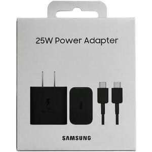 SAMSUNG 25W Wall Charger Power Adapter with Cable, Super Fast Charging, Compact Design, Compatible with Galaxy and USB Type C Devices, International Model - Black, EP-T2510XBTGTW