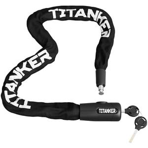 Titanker Bike Chain Lock with Keys, 3.3 Feet Security Heavy Duty Anti-Theft Bicycle Chain Locks for Bike, Motorcycle, Bicycle, Door, Gate, Fence, Grill (6mm, 8mm, 10mm Thick Chain)