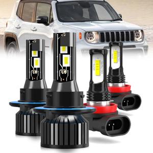 AYGZRUB For 2015-2023 Jeep Renegade light Bulbs, 9008 High Low Beam H11 Fog Light Combo, 4PCS
