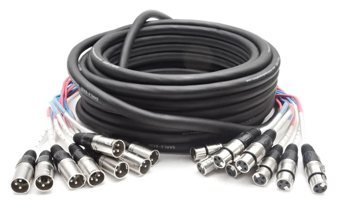 Seismic Audio - SARLX-8x50 - 8 Channel XLR Snake Cable - 50 Feet Long - Pro Audio Snake for Live Live, Recording, Studios, and Gigs - Patch, Amp, Mixer, Audio Interface 50'  