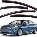 Lightronic Extra Durable Clip-on in-Channel Auto Vent Window Visors, Fits 2011-2014 Hyundai Sonata (Includes Hybrid), UV Protection Rain Guards, Original Wind Deflectors, Smoke, 4-Pcs