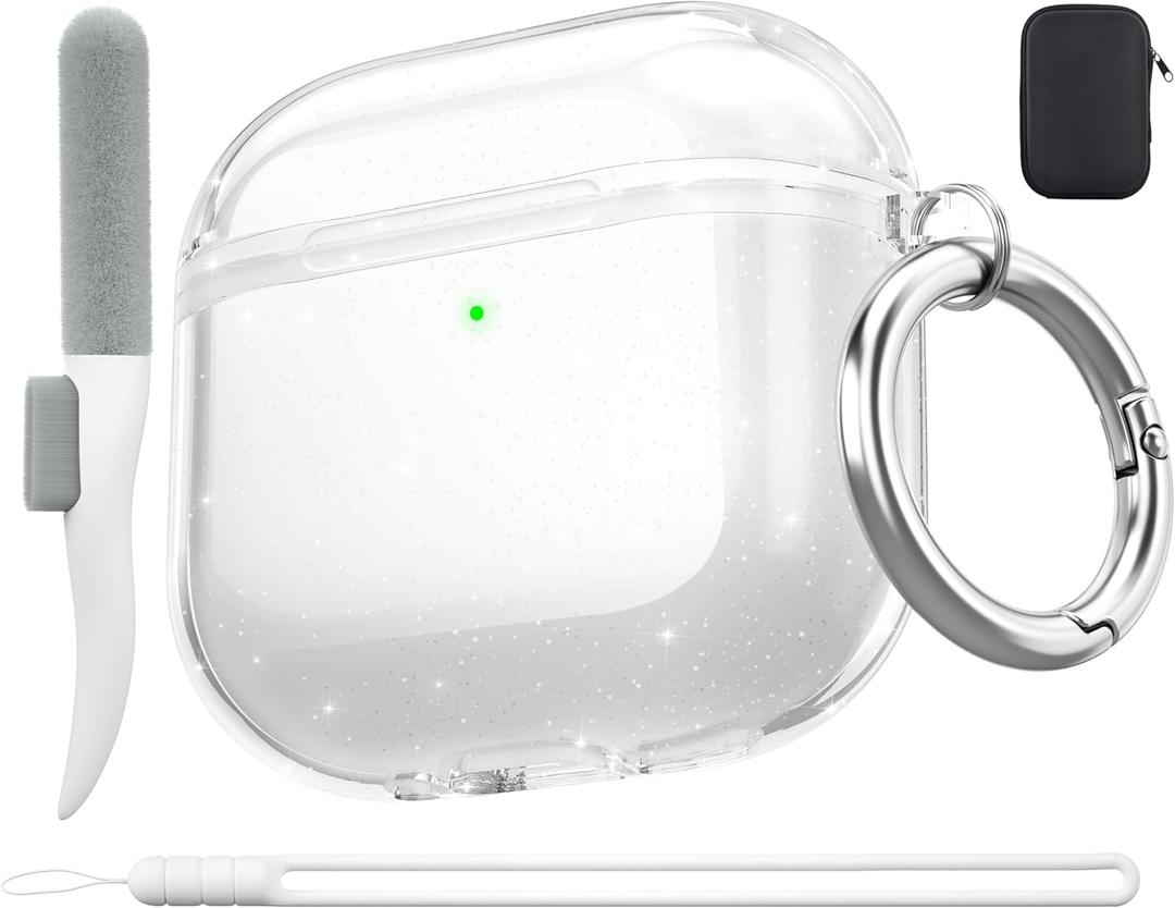 Valkit Compatible AirPods 4 Case Cover, Soft TPU Airpods 4 Case with Cleaner Kit, Shockproof Protective Case with Keychain for Apple AirPods 4 Gen Case for Women Men - Clear Glitter Valkit Compatible AirPods 4 Case Cover, Soft TPU Airpods 4 Case with Cleaner Kit, Shockproof Protective Case with Keychain for Apple AirPods 4 Gen Case for Women Men - Clear Glitter