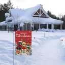 Merry Christmas Dogs Garden Flag 12x18 Inch Double Sided Welcome Xmas Winter Seasonal Small Burlap Garden Flags for Porch, Patio, Lawn, Farmhouse, Holiday Decoration