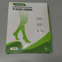 Thigh High Compression Stockings for Women and Men, 20-30 mmHg Medical Compression Socks, Closed Toe, Dot Top, Graduated Support Hoses for Leg Fatigue, Varicose Veins, Swelling (X-Large, Black)