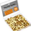 Mr. Pen- Thumb Tacks, 500 Pack, Gold, Flat Push Pins, Thumbtack, Flat Thumb Tacks, Bulk Metal Push Pins