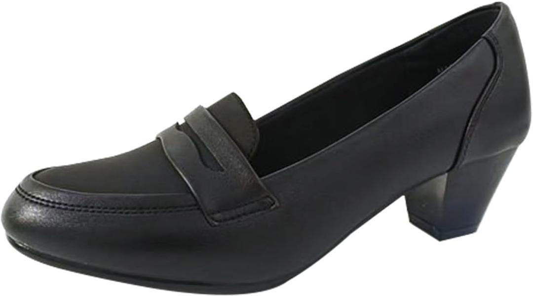 Womens Orthopedic Low Heel Loafers Comfortable Slip On Dress Shoes (11 Wide, Black)