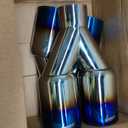 Upower Dual Exhaust Tip 2.5 Inch Inlet 3.5 Inch Outlet 2.5" to 3.5" Diesel Exhaust Tailpipe Blue Burnt 304 Polished Stainless Steel 10.5" Long Weld-on Exhaust Tail Pipe Pack of 2