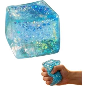 Fidget Toys Squishy Stress Cube for Adults, Squishy Slow Rising Fidget Cube Sensory for Anxiety Stress Relief High Density Ice Squeeze Ball Cubes Office Relax Toy