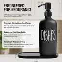 MOMEEMO Black Soap Dispenser Set, Contains Dish and Hand Soap Dispenser, Suitable for Kitchen Decor and Accessories. (Black)