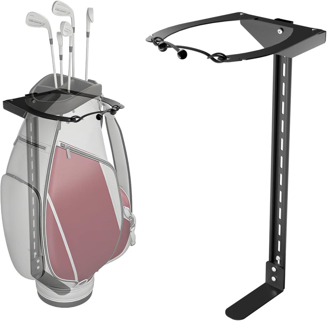 Wall Mount Golf Bag Holder with Adjustable Sliding System, 1 Pack
