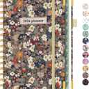2 x 2026 Planner, Hardcover Weekly and Monthly Planner for Women, January 2026 - December 2026, Spiral Yearly Agenda Organizer Book 2026 with Tabs, Daily Calendar Planners for School Work Home, A5 (5.75" x 8.38"), Petals