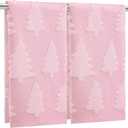 Breling 2 Pcs Christmas Hand Towels Pink Christmas Trees Bathroom Decorative Towels 100% Cotton Absorbent Jacquard Weave Bath Decor Winter Holiday Bathroom Decor Xmas Gifts 13.7''x29.5''