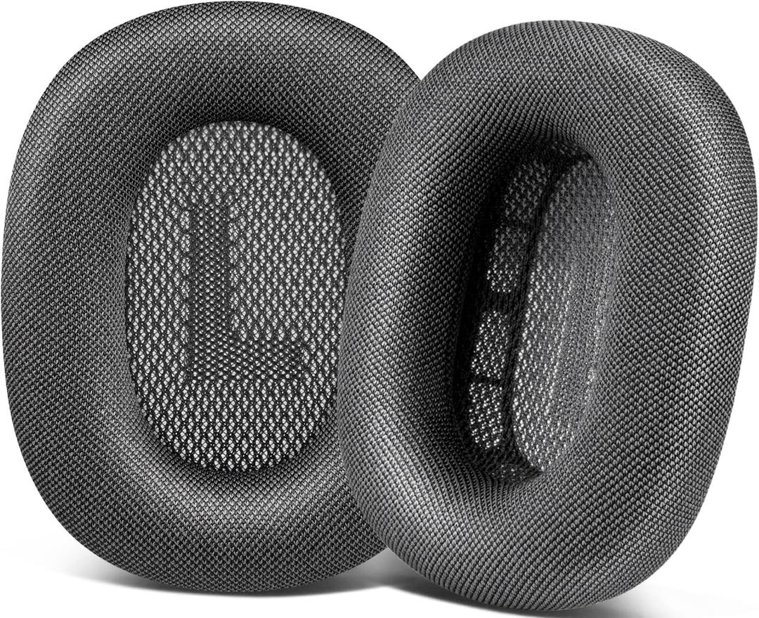 SOPROM Ear Cushions for Airpod Max Over-Ear Headphones Earpads Replacement Covers Cups Pads with Durable Mesh Fabric, Softer Foam - Space Gray