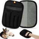 2 PCS 2025 Upgraded Five-Finger Pet Hair Remover Electrostatic Gloves, Pet Hair Removal Glove for Dog Cat Grooming, Durable Dogs Cats Hair Removal Tool for Furniture Car Couch Carpet Clothes (Standard Size)