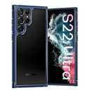 TOCOL for Samsung Galaxy S22 Ultra Case, Translucent Matte Hard Back [Military Grade Shockproof] [Anti-Scratch & Anti-Fingerprint] Slim Fit Protective Cover for Galaxy S22 Ultra Case 6.8'', Navy Blue