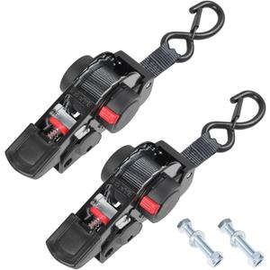 Ayaport Retractable Ratchet Straps 1 inch x 6ft Bolt-on Tie Down Straps to Trailer - 1410lbs Break Strength, Heavy Duty Trailer Strap for Cargo, Boat, Jet Ski, Motorcycles, ATV (Black)