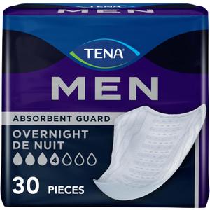 Tena Men Overnight Incontinence Protective Guard, Bladder Control, Discrete, Overnight Absorbency, 30 Count