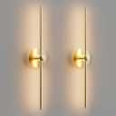 ZAGO 24 Inch LED Indoor Linear Wall Sconces Set of Two, 3CCT Switchable, Brushed Golden, Hardwired and Wall Mounted, Dimmable for Living Room, Hallway, Bedroom, 120-277V, 14W, 900LM, ETL Certified
