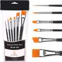 Bowitzki Face Paint Brush Set, 6pcs Artist Brushes for Body Face Painting,Acrylic Painting Watercolor Oil Gouache