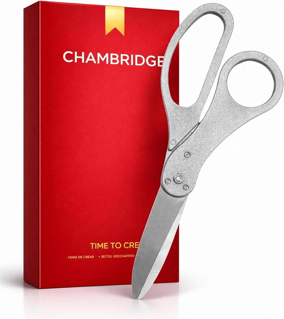 20" Giant Ribbon Cutting Scissors Silver Large Grand Opening Ribbon Cutting Ceremony Shears Grey Scissors Heavy Duty for Grand Openings Ceremonies Special Events & Inaugurations