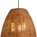 Farmhouse Rattan Pendant Lights16.6 3-Lights Boho Hand Woven Wicker Dining Room Light Hanging Chandelier Lighting Fixtures for Living Room Bedroom Kitchen Sink Restaurant Entryway Foyer, 16.6IN