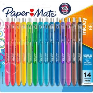 Paper Mate InkJoy Pens, Gel Pens, Fine Point (0.5 mm), Assorted, 14 Count - Back to School, Teacher Supplies, Writing, Journaling