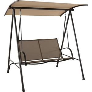 Garden Winds Durable 350 Replacement Canopy Top Compatible with Mainstays Two Person Swing Models MS17-301-004-01, MS17-301-004-03, GSS00240A - Beige