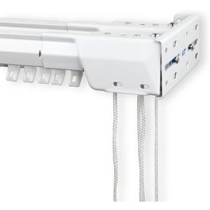 Heavy Duty Double Traverse Rod Center Open 30-48 inch White