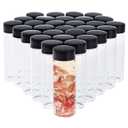 Juvale Clear Liquid 1 oz Glass Bottles with Caps for Cosmetics, Makeup, Sample Liquid Storage (30 ml) 30 Pack - Glass Bottles with Lids - One Ounce Containers with Lids