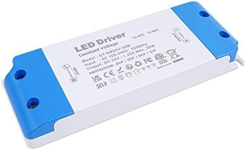 VARICART 24V LED Driver 30 Watt, AC 100V-130V to 24 Volt Switching Power Supply Unit, Low Voltage LED Transformer 1.25A, Ultra Thin Constant Voltage Driver for DIY LED Strip Lights MR16 MR11 G4 Bulbs