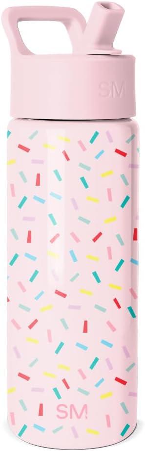 Simple Modern Kids Summit Water Bottle with Straw Lid | 18oz Stainless Steel Cup Insulated Tumbler for Toddlers, School | Confetti | with Straw Lid, Cup, Insulated, Tumbler, for Toddlers, School