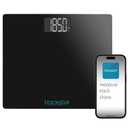 Trackstar Wide-Platform Black Digital Weight Scale | 550 lb Weight Capacity | Trackstar Monitoring App | Bluetooth iOS & Android Compatible | Measure, Track, and Share Results