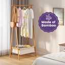 Clothing Rack, Coat Rack Freestanding for Hanging Clothes, Dress up Rack with Storage Basket,Closet Organizer for Hanging Clothes (Tall)