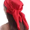Skinny Silk Like Hair Scarf for Women Head Wrap Ribbon Handbag Neck Satin Scarves Gift Packed (Red)