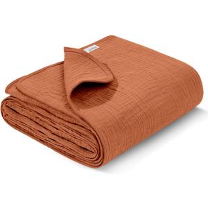 Muslin Swaddle Blankets, Swaddle Blanket for Baby Girls and Boys, Baby Essentials, Suitable for Neutral Newborns and Crib Essentials, Large 40 x 36 inches (Brick)