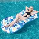 WERNNSAI Pool Floats for Adults - Inflatable Pool Lounger Fabric Covered Multi-Purpose Pool Floaties Raft for Party Lake Beach Water Float