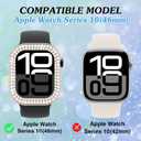 2 Pack Bling Watch Case Compatible for Apple Watch Series 10 46mm, Glitter Double Diamonds & Hard PC Anti-Scratch Protective Case for iWatch S10 46mm Accessories Women Men- Starlight+Rosegold