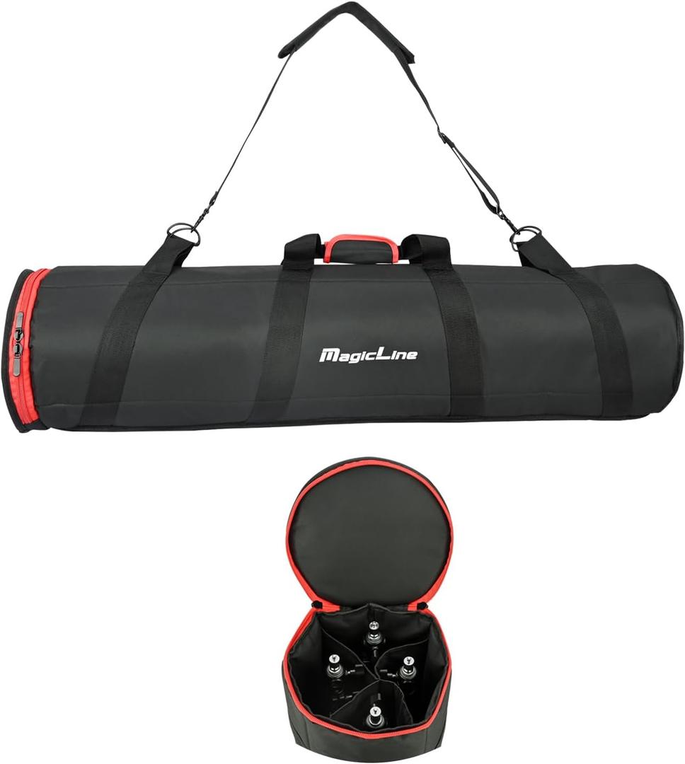 MagicLine Tripod Case, 31.5x7 in Heavy Duty Tripod Bag with Shoulder Strap and Handle, All Padded Carrying Case with 4 Inner Compartments for Speaker Stand, Monopod,Light Stands